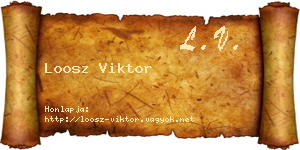 Loosz Viktor névjegykártya